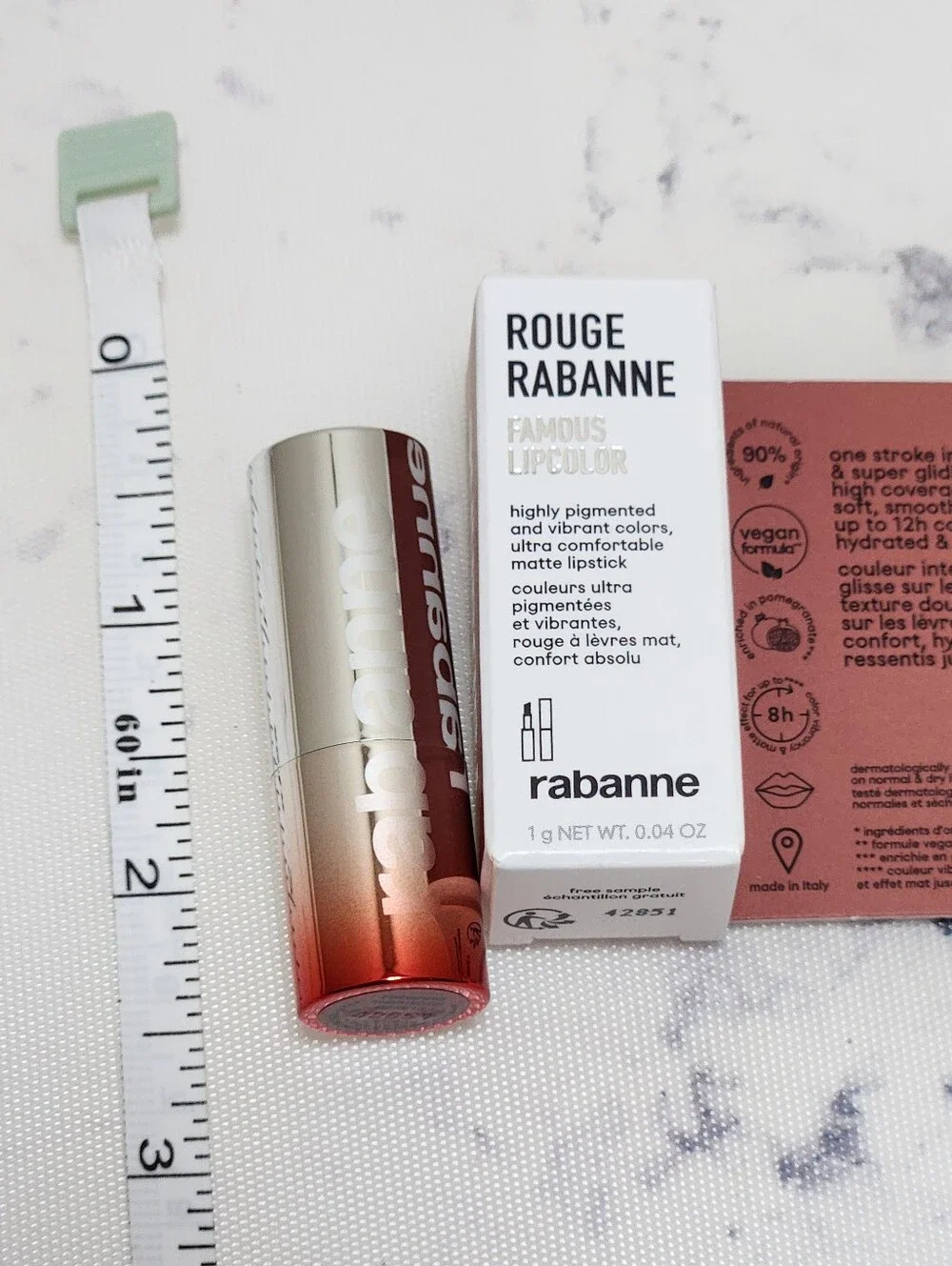 Rabanne Rouge Rabanne Famous Lipcolor Lipstick 110 Idee Fixe Mini Size .04 oz